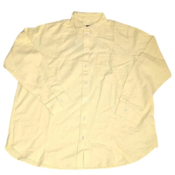 NEW GAP Linen Button Down Shirt | Yellow - Picture 2 of 4